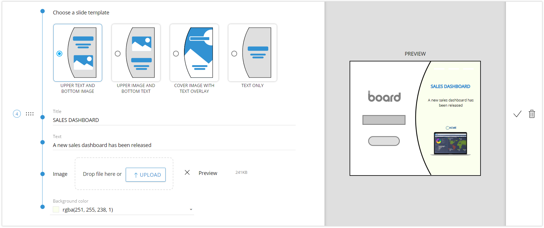 Slide configuration for BOARD's Sign-in Page